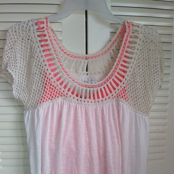 Coral/pink dress 2 piece set comes w knit sweater to throw over when chilly - Picture 8 of 9